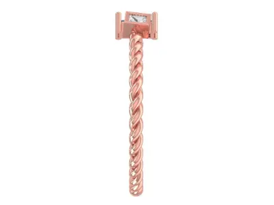 Light Weight Twisted Baguette Princess stone Band Ring 3D print model
