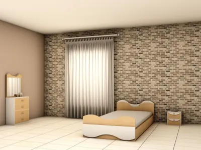 bedroom bed 3D model purchase