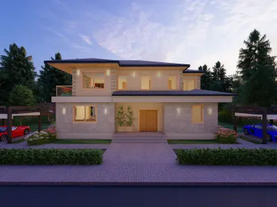 Villa Design and Landscape Project 3D model