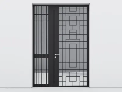 Aluminium door 312 3D model