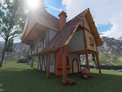 All materials in maya export fbx file Low-poly 3D model