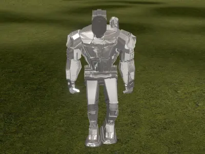 Animated Metal Robot 3D model