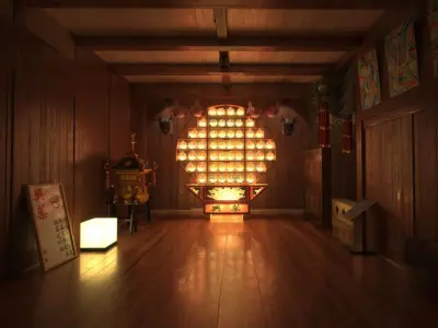 Chinese Style Empty Room 3D model