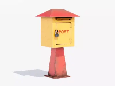 Post Box Low-poly 3D model