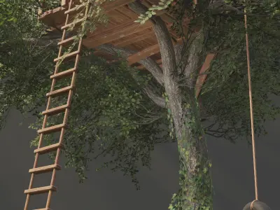 PBR Assets - Cozy Tree House Low-poly 3D model
