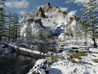Snow Landscape 3D model