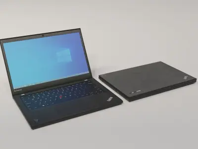 laptop with light Low-poly 3D model