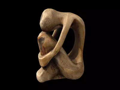 Seated Figure Low-poly 3D model