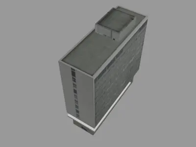 Hotel lowpoly building Low-poly 3D model