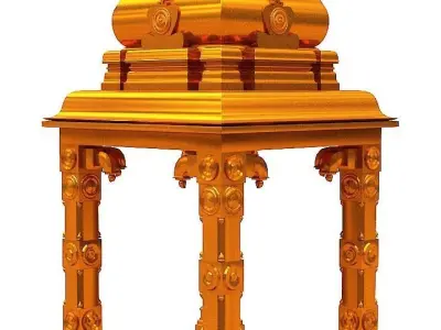 Hindu temple Low-poly 3D model