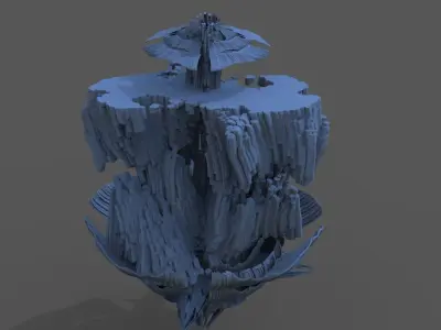Sci fi Shroom cliff 2 3D model