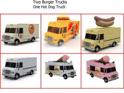 Trucks Collection food truck 3D model