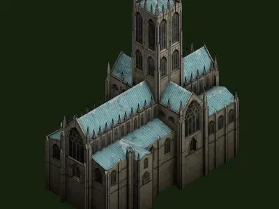 Doncaster Minster Church Low-poly 3D model