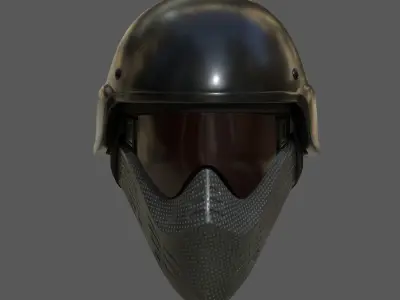 Helmet scifi military combat 3d futuristic technology  Low-poly 3D model