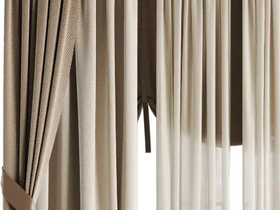 Silk and Cotton Curtain Low-poly 3D model 3