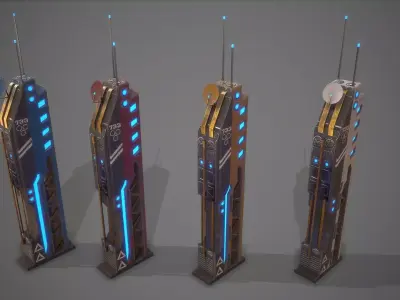 Sci-Fi Building-13 Low-poly 3D model