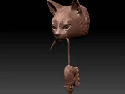 Cat Door Knocker 3D print model
