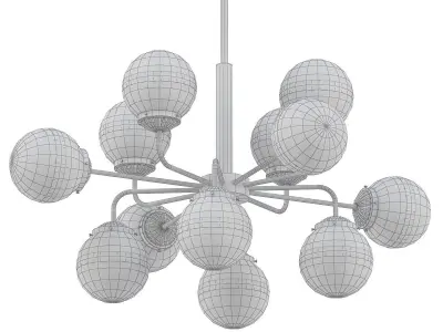 Greyson chandelier with clear glass balls and gold finish 3D model