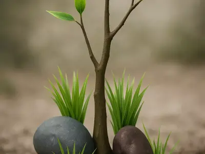 stylized Tree for game evironment 3d Model Low-poly 3D model