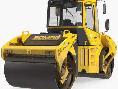 Bomag BW 205 AD4 Articulated Tandem Roller Dusty 3D model