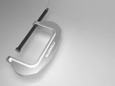 U Clamp silver ring Free 3D model