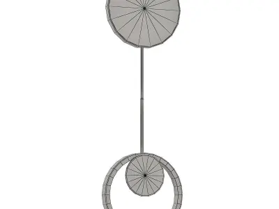 risor-blockY gold and pendant light with circle in middle 3D model