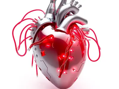 Cybernetic Biomechanical Heart 3D Model Low-poly 3D model