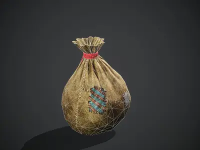 Bagful bag Low-poly 3D model