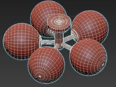 st-luce-rosello-sl424-402-05 four light ceiling fixture with ... 3D model