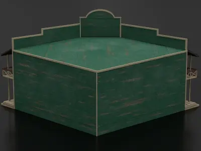 West Wild Hotel Low-poly 3D model