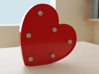 Heart-shaped Nightlight Low-poly 3D model