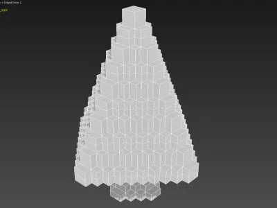 Xmas Tree Voxel - 5 Low-poly 3D model