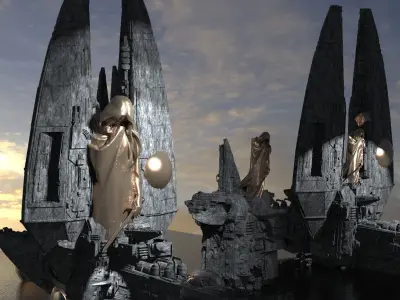 Trinity Towers Kitbash 3D model
