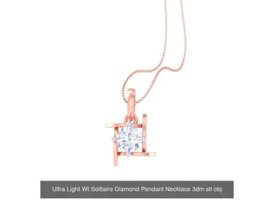 35 Ultra Light Wt Solitaire Diamond Pendant Necklace 3dm stl  3D Model Pack