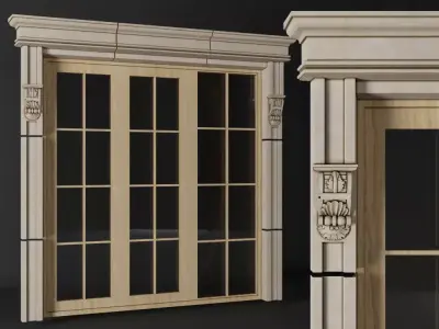 Entrance External Classic Door 3D model 3D model