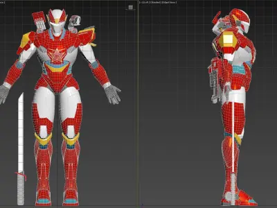 Red Bot Model Character 3D model