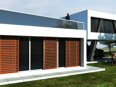 House modern in woods 3D model