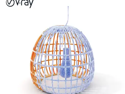 Wicker Pendant Lamp model pack with detailed textures Low-poly 3D model