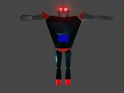 Robot Mecha rigged character model  Low-poly 3D model