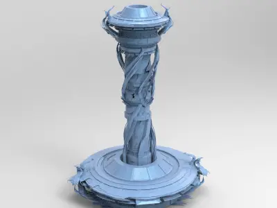 Cthulhu ocean Sci fi Towers collection full  Low-poly 3D model