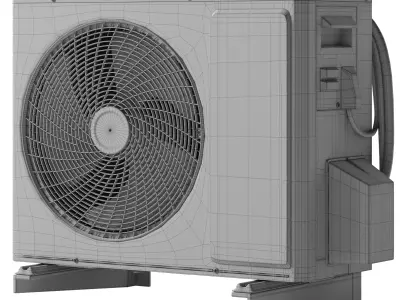 Ballu air conditioner outdoor unit Low-poly 3D model