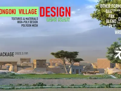 Longoki Village Low-poly 3D model
