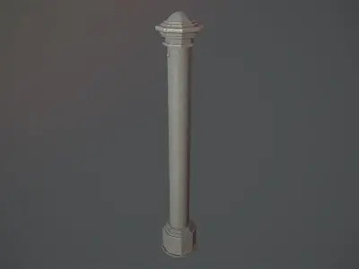 Barrier Bollard pack 3 Gray v3 Low-poly 3D model