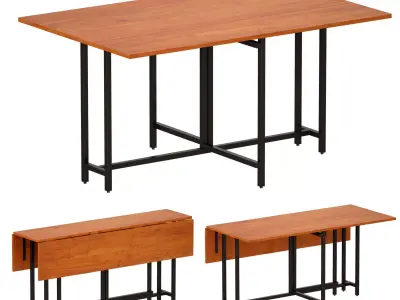 Origami Drop Leaf Rectangular Dining Table Crate and Barrel 3D model