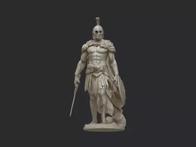 Ancient Gladiator Hero with Sword Armor 3D model