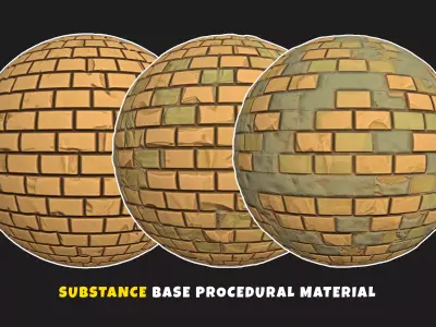 Stylized Brick 1- Substance Procedural Generator Material Texture