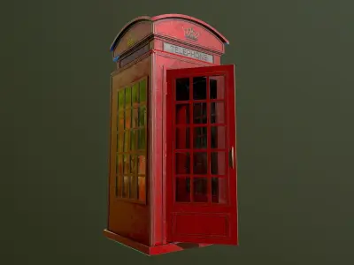 Telephone booth 3D model