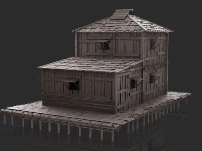 Fantasy Wooden House - Jungle Hut 4 3D model