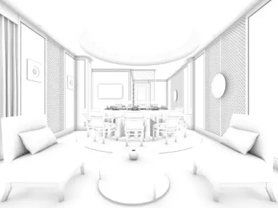 Business Restaurant - Coffee - Banquet  41 3D model