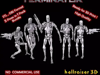 Terminator T-800 Endoskeleton Bundle 3D print model